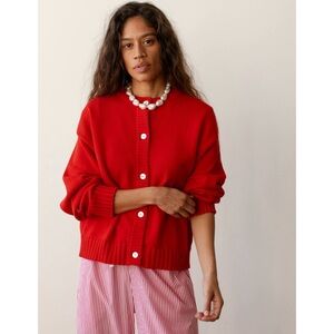 DONNI. Cotton Knit Cardigan in Tomato - Size Small *SOLD OUT